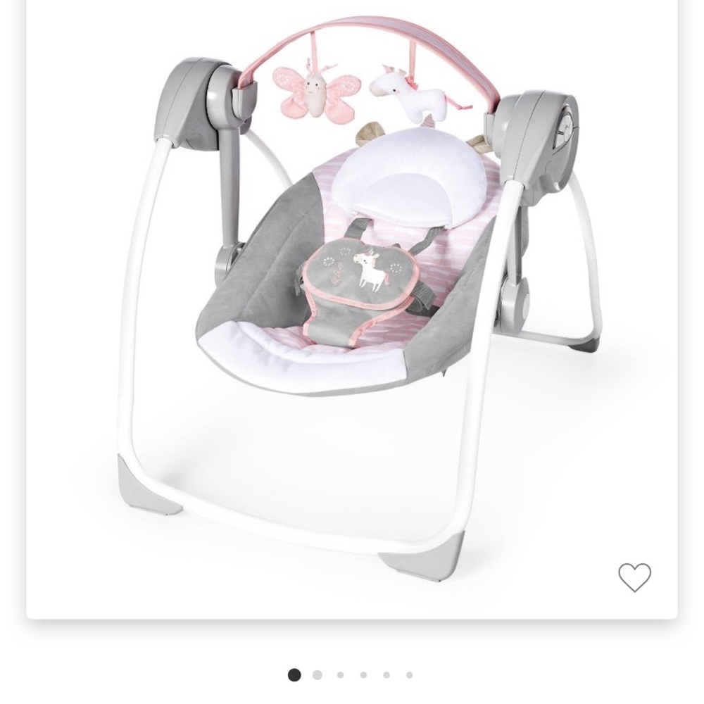Ingenuity Comfort 2 Go Compact Portable Baby Swing with Music - Flora